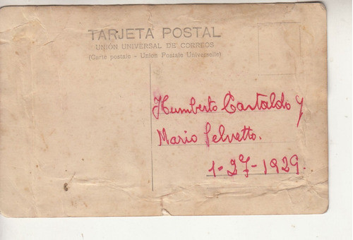 1929 Fotografia Postal Cachila En Calles De Rocha Uruguay 1