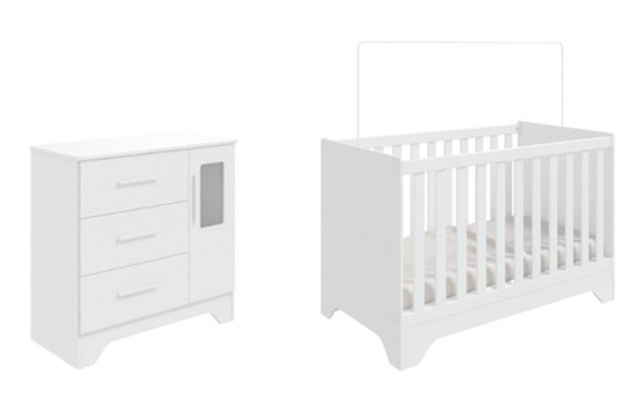 Berço E Cômoda Moveis Peroba Retro Popy Mdf Branco 0 Berço E Cômoda Moveis Peroba Retro Popy Mdf Branco 0