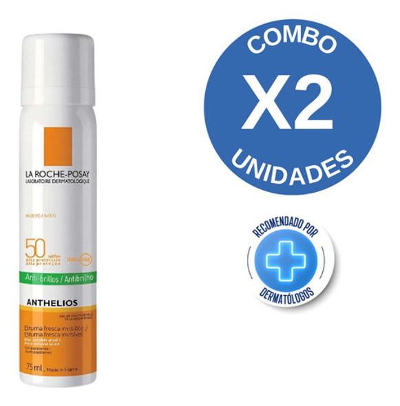 Combo X2 La Roche Posay Anthelios Fps50+ Bruma Rostro 75 Ml 1