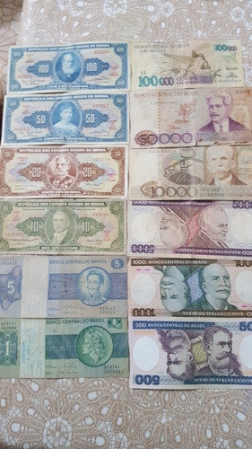 Billetes Antiguo Brasil Lote De 12 Billetes 0