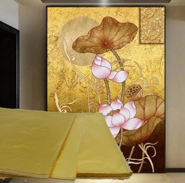 Folha De Ouro Para Artesanato Restauração 14x14 , 100 Unid 1