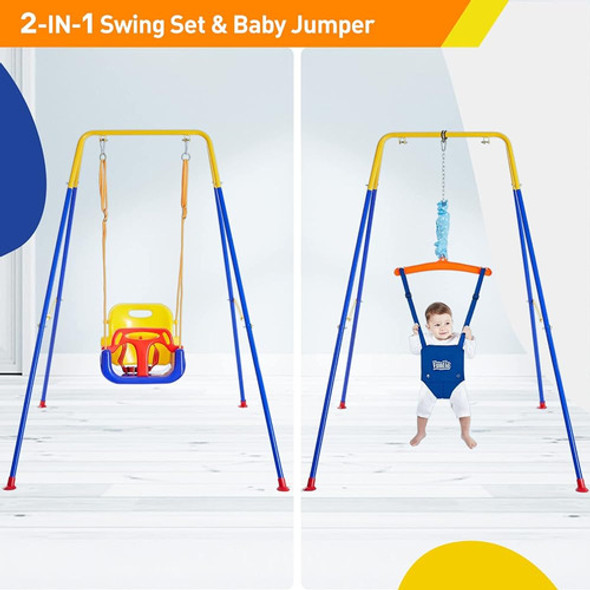 Funlio 2 En 1 Swing Set Para Niños Pequeños Y Saltadores De 1 Funlio 2 En 1 Swing Set Para Niños Pequeños Y Saltadores De 1