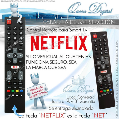 Control Remoto Smart Tv Para Philco Sansei Quantic Netflix 1