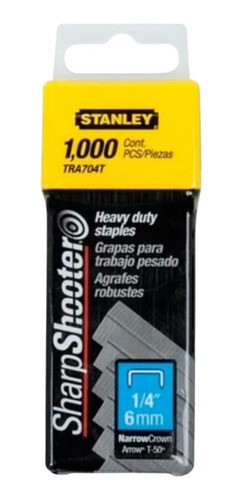(1.000un) Grampos Grampeador Manual 1/4 6mm Tra704 Stanley 0