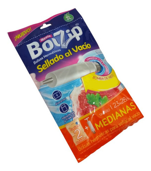Bolsas Hermaticas Bolzip 23x28 Sellado Al Vacio + Bomba 0