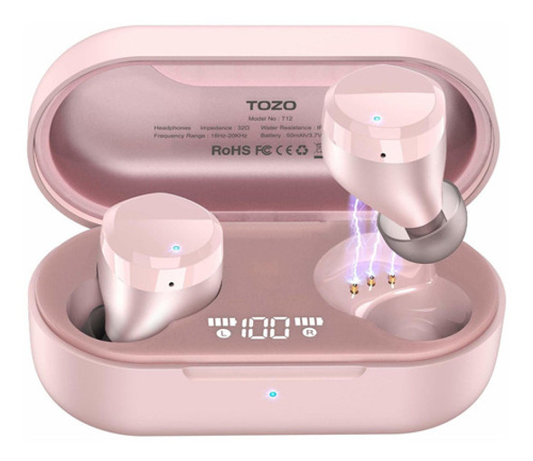Auriculares Earbuds Inalam. Tozo Rose Gold Ipx8 Bd389 0