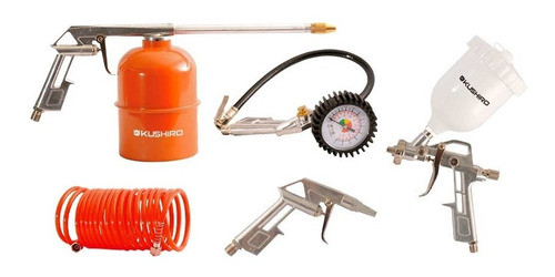 Kit 5 Piezas Para Compresor Lavar Pintar Sopletear Aire 0