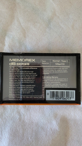 Cassette Virgen Memorex Db 60 1
