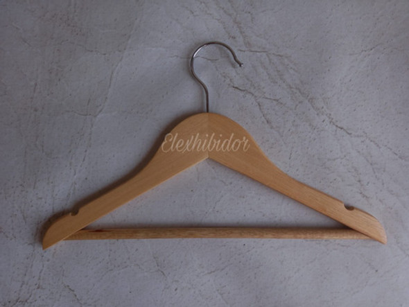 Percha Madera Laqueada Importada Niño 31 Cm X 10 Unidades 1