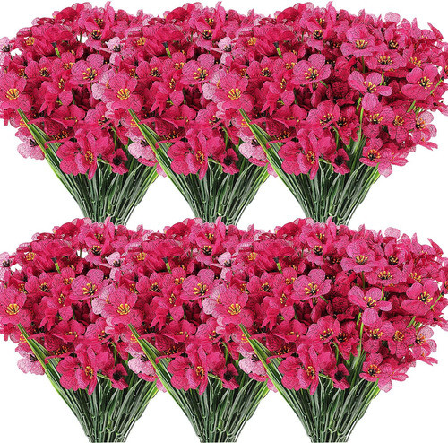 Jexine 50 Paquetes Flores Artificiales Exteriores, A Rayos 0