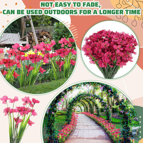 Jexine 50 Paquetes Flores Artificiales Exteriores, A Rayos 1