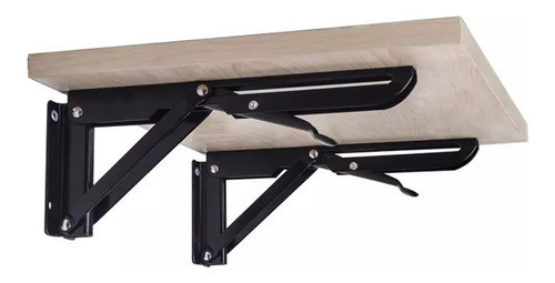 Mensula Mesa Rebatible 40cm Negro (x Par) 60kg Reforzada 0