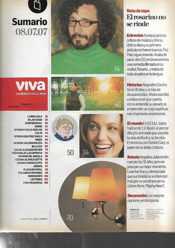 Revista Viva 2007 Fito Paez Alejandro Corchs Jolie Lil Bush 1