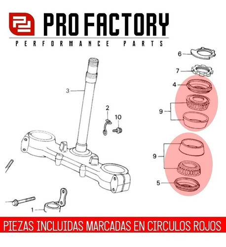 Kit Rulemanes Direccion Cristo Honda Nx 250 - Pro Factory 1