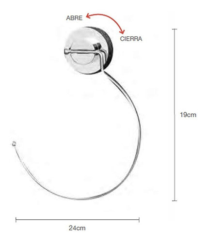 Toallero Metalico Con Ventosa Aro Todo Barato 1