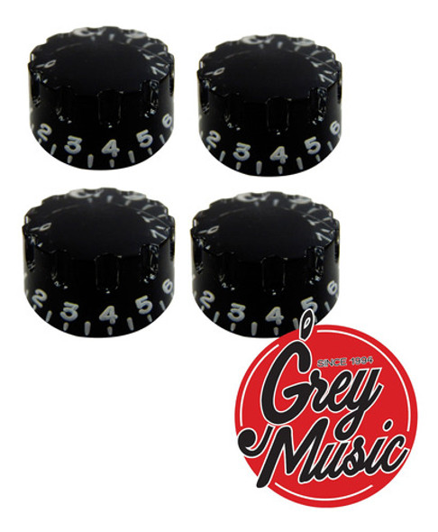 Pack De Perillas Cool Parts Pk03 Bk X4 Para Les Paul Negra 1