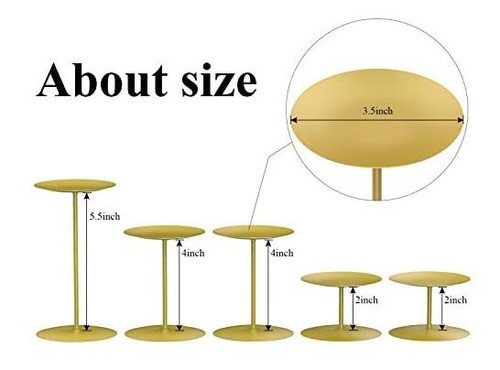 5 Soporte Para Velas Smtyle Con 3 Alturas Dorado 1