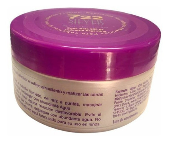 Mascara 722 Matizador Silver Grises Neutraliza Rubios 250g 0