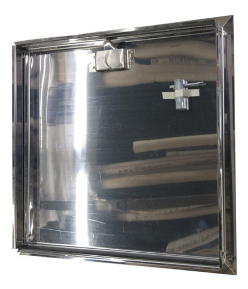 Tapa Puerta Llave De Paso 50x50 Acero Inoxidable Cerradura 1