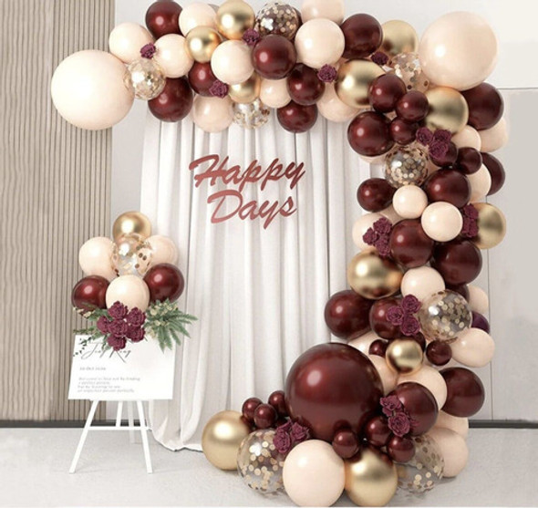 Arco Globos Orgánico Bordo Cumpleaños Decorativo Fiesta Boda 0