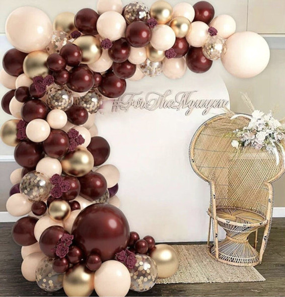 Arco Globos Orgánico Bordo Cumpleaños Decorativo Fiesta Boda 1