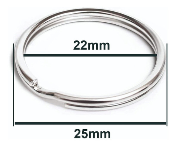 100 Aros Metal Argolla 25 Mm Para Llaveros De Cinta Tai 1