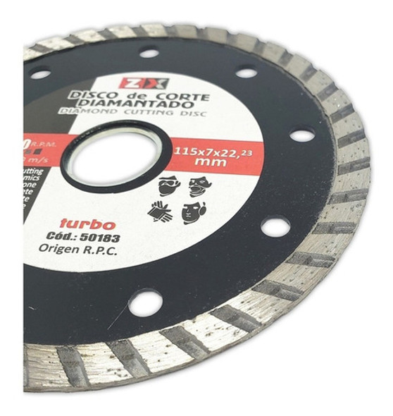 Disco Diamantado Turbo 115 Mm P/ Amoladora Zeex Porcelanato 1