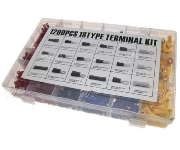 1200pcs 18 Tipo Aislamiento Eléctrico Terminales Crimp Conec 1