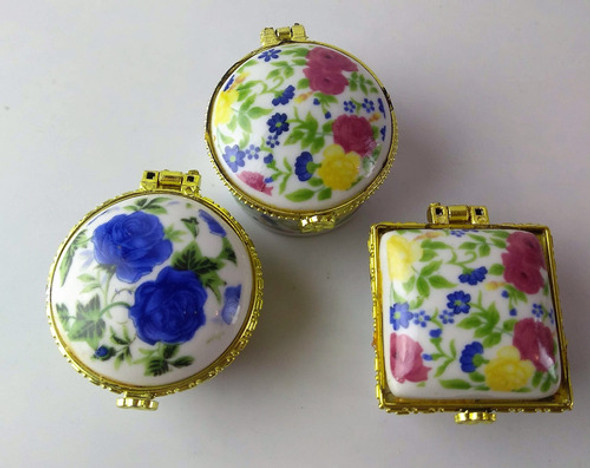 Antigo Trio De Porta Joias Em Porcelana Italiana 5324 Rrdeco 1
