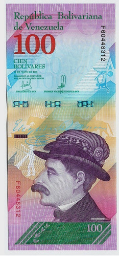 Fk Billete Venezuela 100 Bolivares Soberanos 2018 S Circular 0