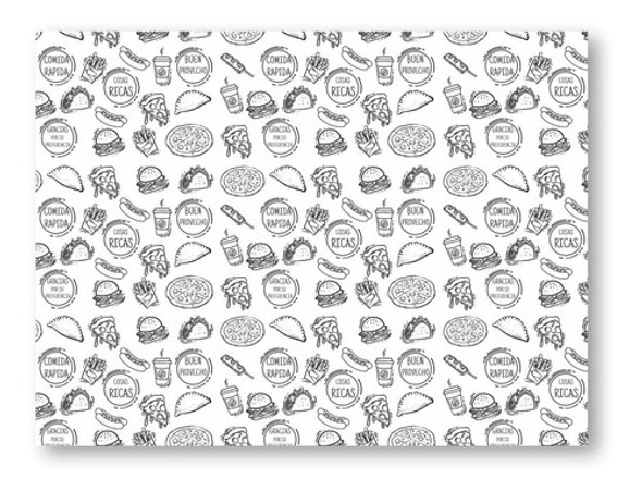 Papel Antigrasa 28 X 30 Cm - 500 Hojas Estampadas 0