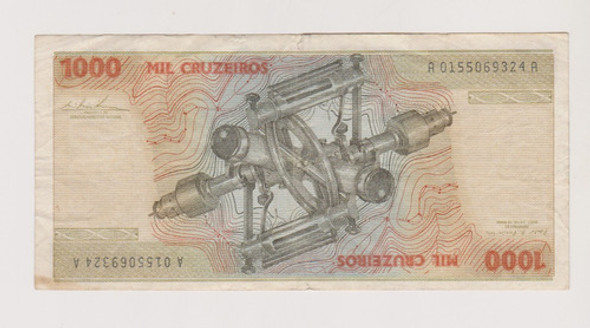 Billete Brasil 1000 Cruzeiros Año 1981 Muy Bueno 1