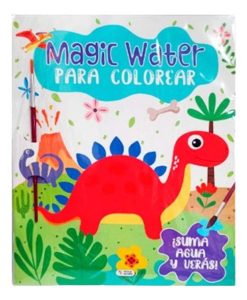 Libro Infantil Magic Water Para Colorear Dinosaurio C/pincel 0
