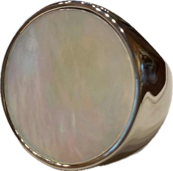 Luli Anillo Sello Nacar Unisex Acero Antialérgico 18mm 0