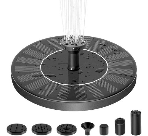 Bomba De Fuente De Baño De Pájaro Solar 1.4w Con 6 Boquillas 0