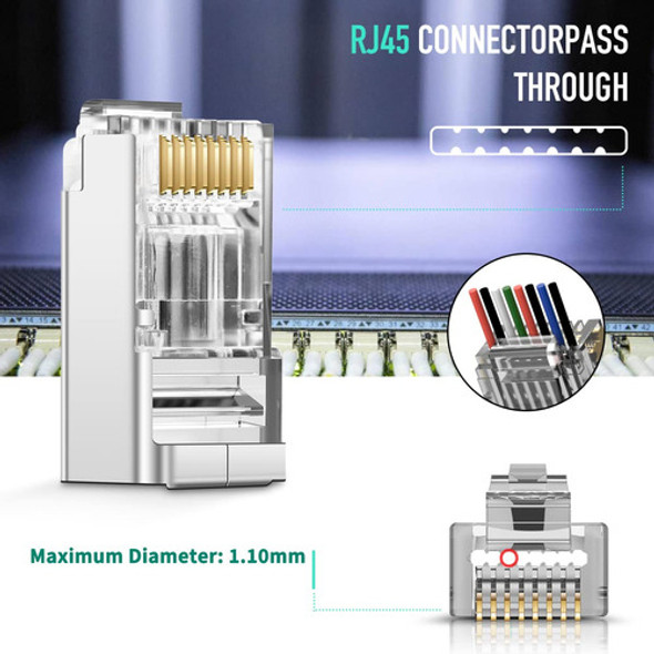 Jodroad Conectores De Paso Rj45 Cat5 Cat6 Blindados  3 Clavi 1