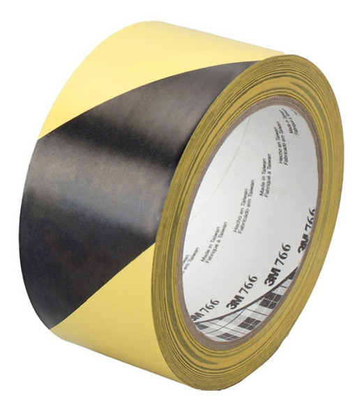 Rollo De Cinta Demarcatoria Negro Y Amarillo 3m 5cmm X 33mt 0