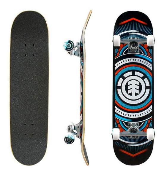 Skate Patineta Completo Profesional Element Hatched Red 8 0