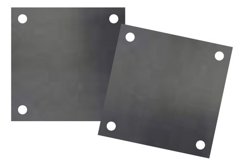 Pack 2 Platinas De Anclaje Hierro 10x10 Cm Placas Perforadas 0