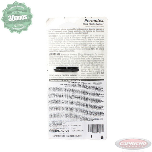 Cola Adesivo Solda Plastico Plástico Preto 25ml Permatex Usa 1