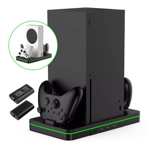 Base Cargador Cooler + 2 Baterias Compatible C/ Series X / S 0