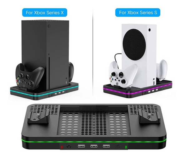 Base Cargador Cooler + 2 Baterias Compatible C/ Series X / S 1