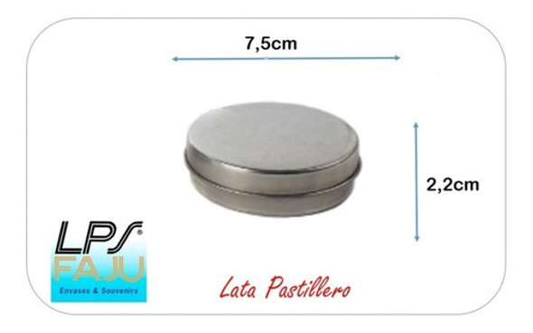 Lata Pastillero Para Souvenirs 7,5x2,2 Cm X 30 Unidades 1