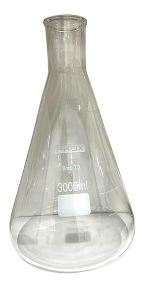 Erlenmeyer Em Vidro Graduado 3000ml Frasco - Boca Estreita 1