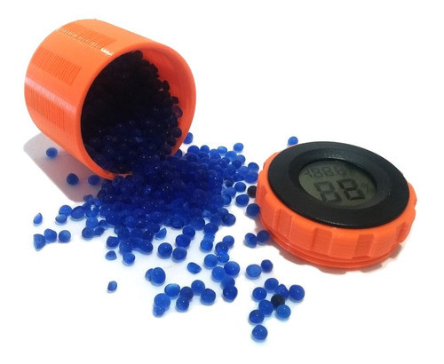 Kit Porta / Pote Silica Gel C/mini Termo-higrometro Digital 0