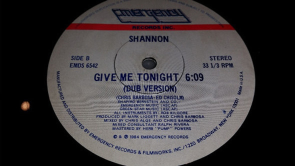 Shannon Give Me Tonight Vinilo Maxi Usa 1984 Clasico 1