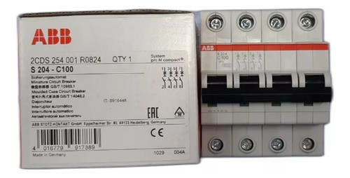 Térmica Tetrapolores Abb 4 X 100 Amp 6ka Oportunidad X Preci 1