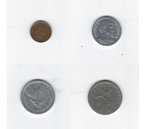 M546 Chile Conjunto X 4 Monedas Impecables Clasificadas 1