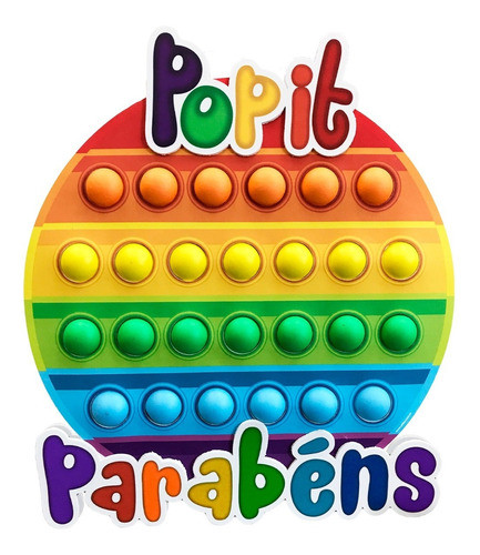 Painel Decorativo Interativo Apertar 3 D - Parabéns Pop It 1