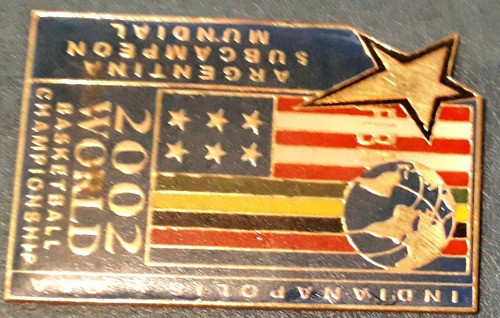 Medalla Placa Deporte Esmaltada World 2002 Basquet Argentina 0